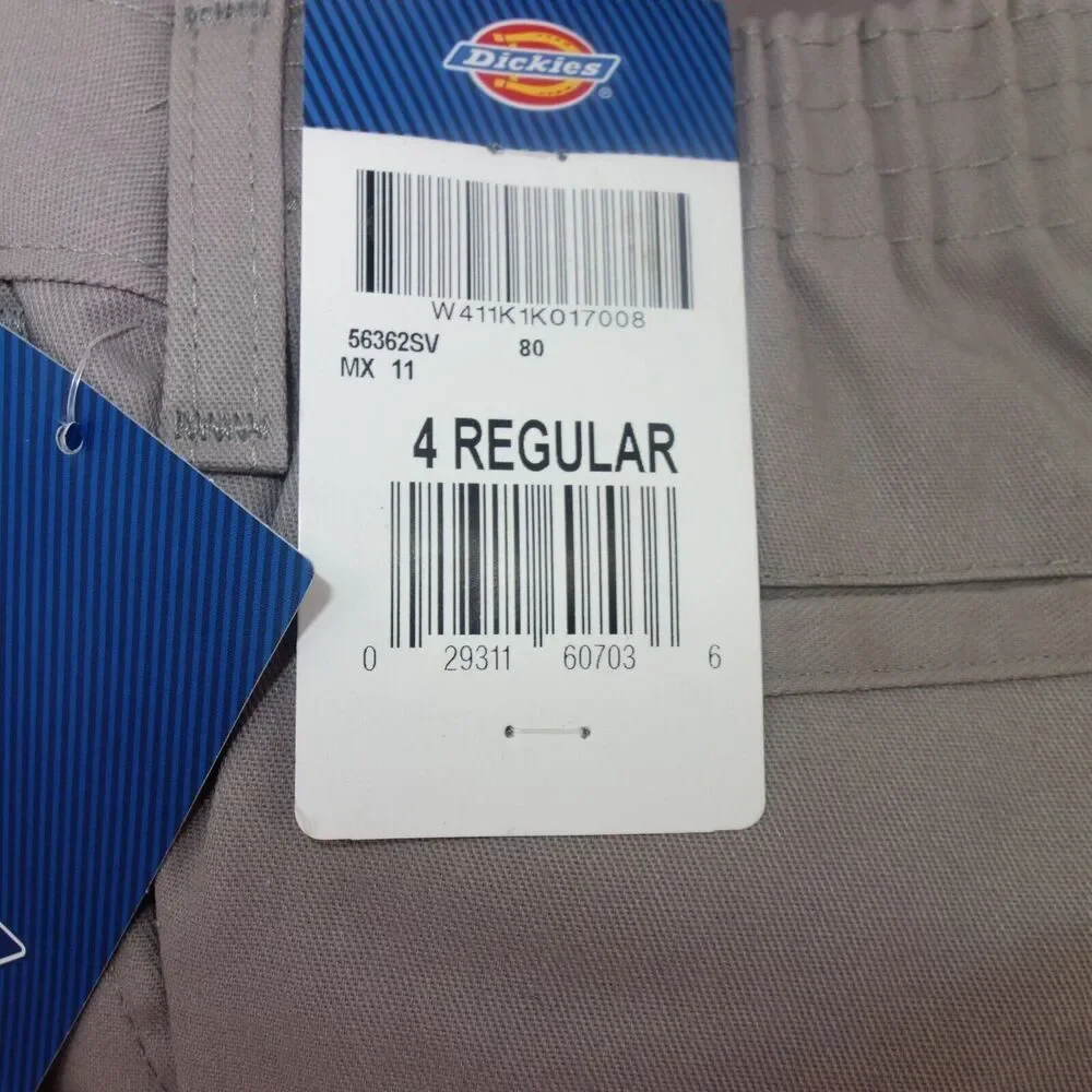 NEW Dickies Classic Fit Straight Leg Flat Front Uniform Pants Boy's 4 Gray - Picture 5 of 5